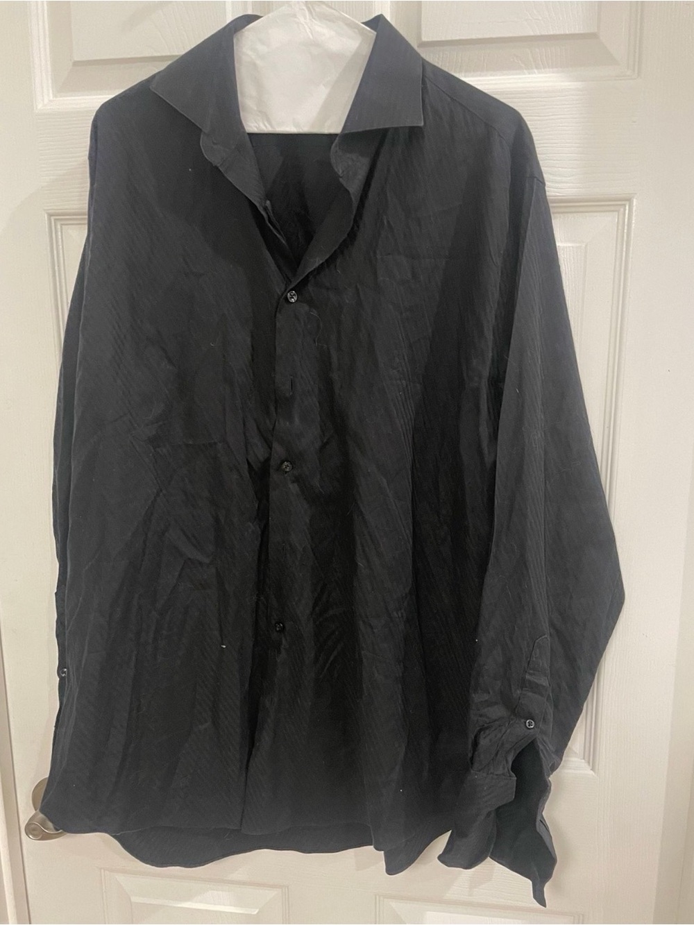 Neiman Marcus Black Cotton Dress Shirt